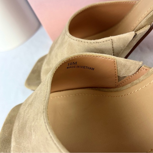 LISA AND VICKY Womens Faux Suede Open Toe Blocky Heel Size 10 - Picture 3 of 9